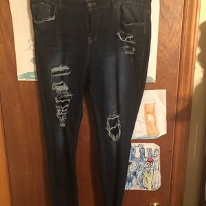 Dark denim hole jeans size 17